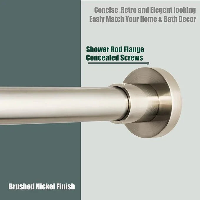 Artiwell Heavy Duty Shower Rod, Adjustable Shower Curtain Rod, Expandable 47-84 Inch, Permanent Mount Shower Rod, Never Rust Stainless Steel For Window Curtain and Closet, Brushed Nickel - ModernBath