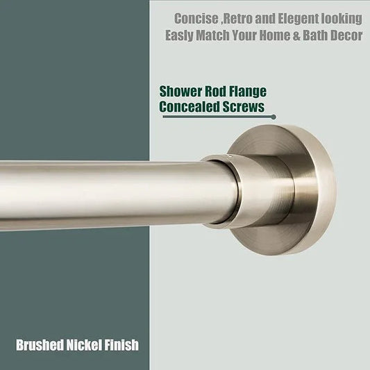 Artiwell Heavy Duty Shower Rod, Adjustable Shower Curtain Rod, Expandable 47-84 Inch, Permanent Mount Shower Rod, Never Rust Stainless Steel For Window Curtain and Closet, Brushed Nickel - ModernBath