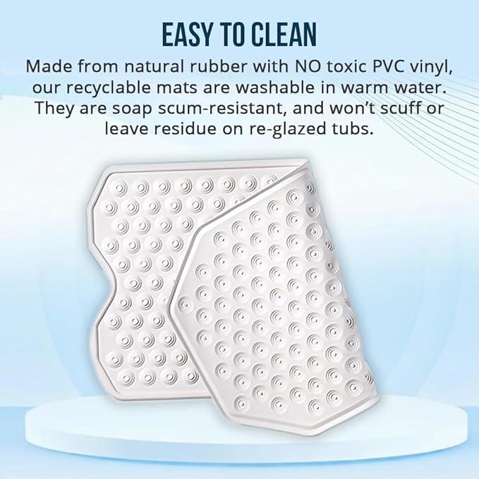 The Original Refinished Bathtub Mat - No Suction Cup Bath Mat, Designed for Textured and Refinished Bathtubs Made of Rubber Not Cheap Plastic, Great for Children and Elderly (Grey) - ModernBath