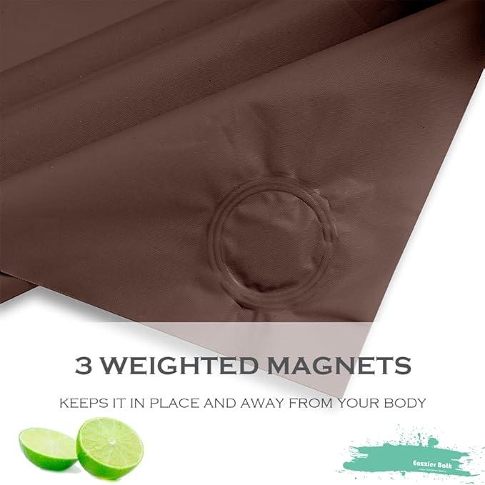 Eazzier Bath Chocolate Plastic Shower Curtain Or Liner, 72x72 Inch Lightweight Brown Plastic Bathroom Shower Showroom Inner Curtain with Rustproof Metal Grommet Holes and Weighted Magnets - ModernBath