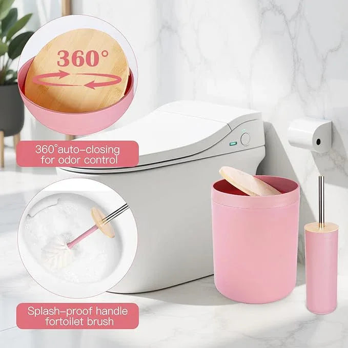 iMucci Bathroom Accessories Bathroom Sets with Shower Curtain, Bath Towel Set, Trash Can, Toilet Brush, Soap Dispenser, Bathroom Accessories Set Complete - ModernBath