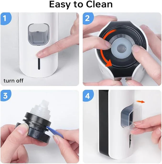 Automatic Toothpaste Dispenser Wall Mounted - Smart Touchless Toothpaste Squeezer with 3 Adjustable Levels, 2 Toothbrush Holders- for Kids and Adults, Bathroom Essentials - ModernBath