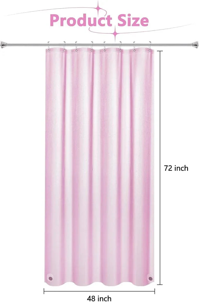 Seenus Dreamy Pink Glitter PEVA Shower Stall Curtain 48 x 72 inch, Waterproof Plastic Sparkle Shower Curtain Liner with Large Magnets, Blingbling Shimmery Bathroom Shower Curtain Rose Pink - ModernBath