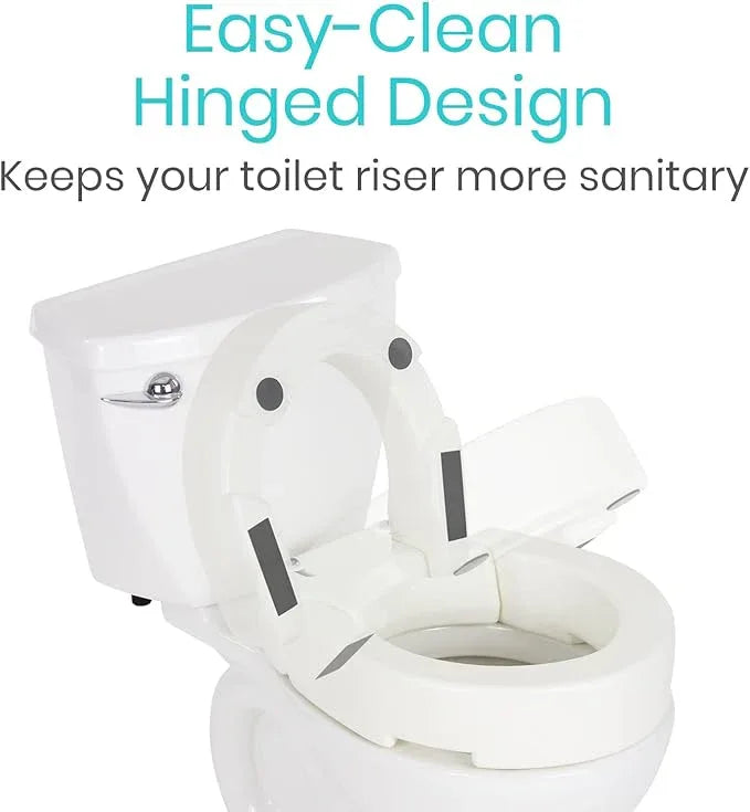Vive Raised Toilet Seat (Standard, Adds 3.5 Inches) - Elevated Toilet Seat Riser & Extender for Seniors & Handicap - High Rise Toilet Extension for Elderly - Portable Commode Toilet Booster for Adults - ModernBath