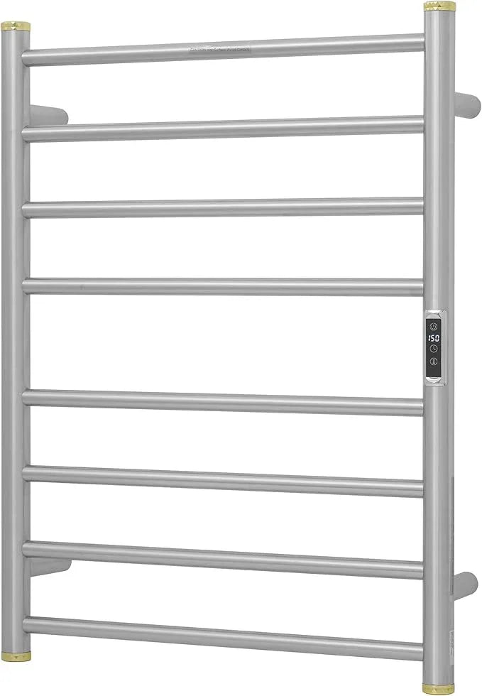 Electric Towel Warmer Rack,Heating Towel Warmer,Timer & Temperature Control,Wall-Mounted Plug-in for Bathroom,Brushed,Stainless Steel,8-Bar(27.56x20.87x4.41in) - ModernBath