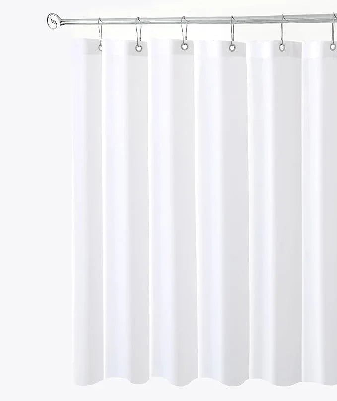Biscaynebay Fabric Narrow Shower Stall Curtain Liners 36 Inch Width by 72 Inch Length, White Water Resistant Bathroom Curtains Rust Resistant Grommets (6 Holes) Machine Washable - ModernBath