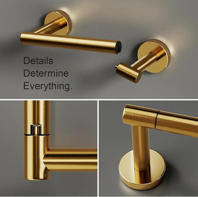 Dark Gold Toilet Paper Holder, Double Post Pivoting Bathroom Roll Tissue Holder Wall Mount Matte Finish - ModernBath
