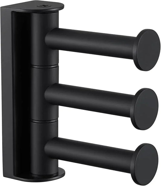 Angle Simple Swivel Towel Hook Matte Black, SUS 304 Stainless Steel Coat Hook for Bathroom - ModernBath