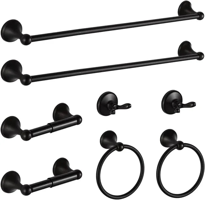 BGL Bathroom Hardware Set Oil-Rubbed Bronze Bath Towel Bars Adjustable Expandable Bathroom Accessory Set Towel Racks 8-Pieces Wall Mount - ModernBath