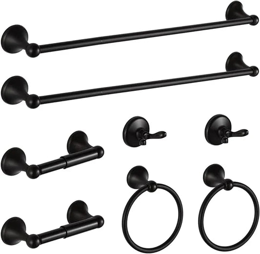 BGL Bathroom Hardware Set Oil-Rubbed Bronze Bath Towel Bars Adjustable Expandable Bathroom Accessory Set Towel Racks 8-Pieces Wall Mount - ModernBath