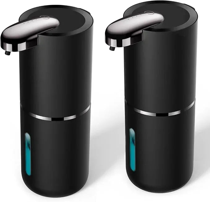 2 Pack Automatic Soap Dispenser, Touchless Foam Soap Dispenser Dispenser Electric Wall Mounted Motion Sensor Waterproof Dispenser Pump for Thin & Thick Liquid(Black) - ModernBath