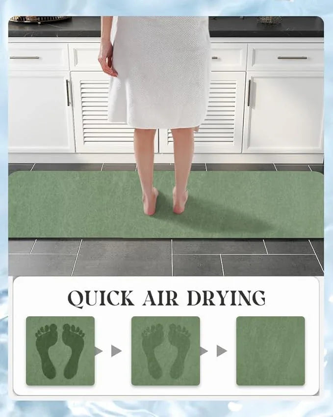 MontVoo -Bath Mat Rug-Rubber Backing Non Slip Quick Dry Absorbent Thin Bathroom Rugs Fit Under Door-Faux Suede Surface Bathroom Floor Mats-Shower Rug for in Front of Bathtub Shower Sage Green 24"X70" - ModernBath