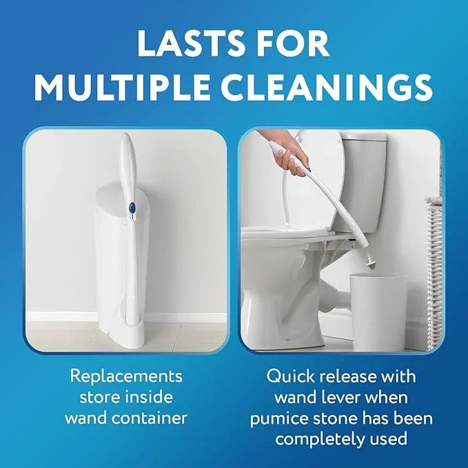 Impresa 6-Pack Pumice Stone Toilet Bowl Cleaner Refill Heads - Compatible with Clorox Toilet Wand Refills - Reusable Natural Stone Scrub Heads for Tough Stains - ModernBath