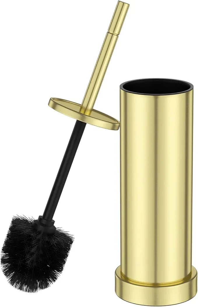 304 Stainless Steel Toilet Brush and Holder Set, Toilet Bowl Brush and Holder, Heavy Duty with Long Handle, Removable Inner Bowl and Splash Protection for Bathroom - ModernBath
