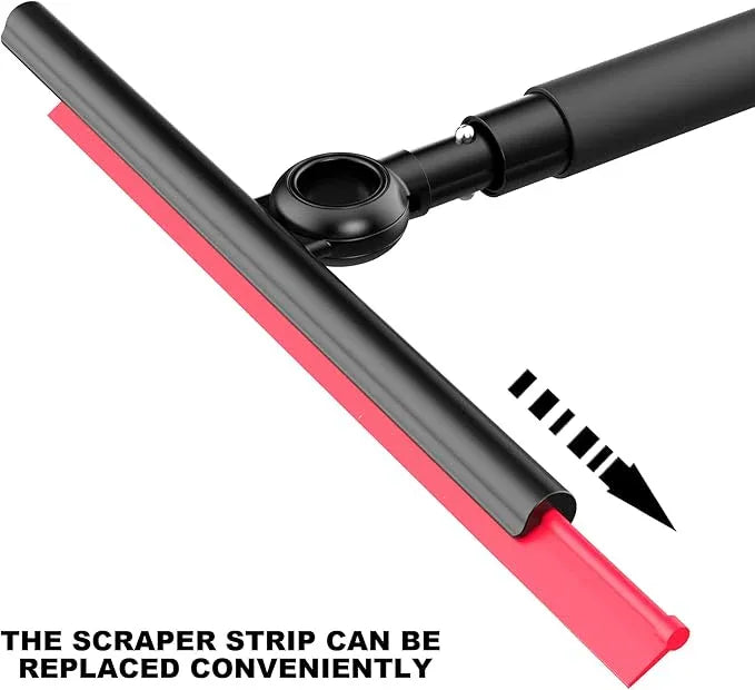 EHOMGUI Shower Squeegee for Glass Doors, Window Squeegee for Home,Squeegee with Telescopic Extension Pole,Professional Window Cleaning Tool, Black, for Mirror, Glass, Ceramic Tile - ModernBath