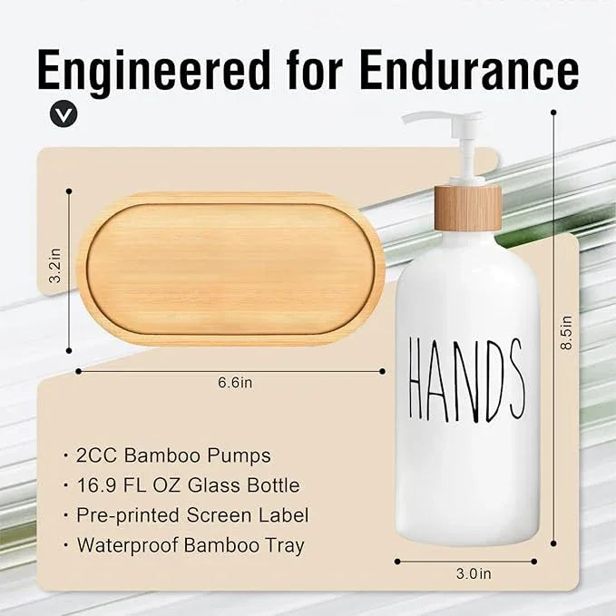 MOMEEMO White Soap Dispenser Set, Contains Hand and Dish Soap Dispenser, Suitable for Kitchen Decor. (White) - ModernBath