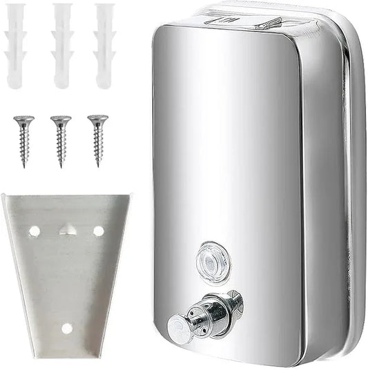 34 oz/1000ml Stainless Steel Commercial Soap Dispenser Wall Mount, Hand Soap Dispenser for Bathroom, Refillable Soap Liquid Dispenser for Bathrooms Kitchen Restaurants Hotel Hospitals - ModernBath