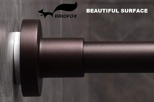 BRIOFOX Shower Curtain Rod 43-73 Inches Matte Bronze, Rustproof and Non-Slip Spring Tension Rod for Window or Bathroom, Stainless Steel - ModernBath
