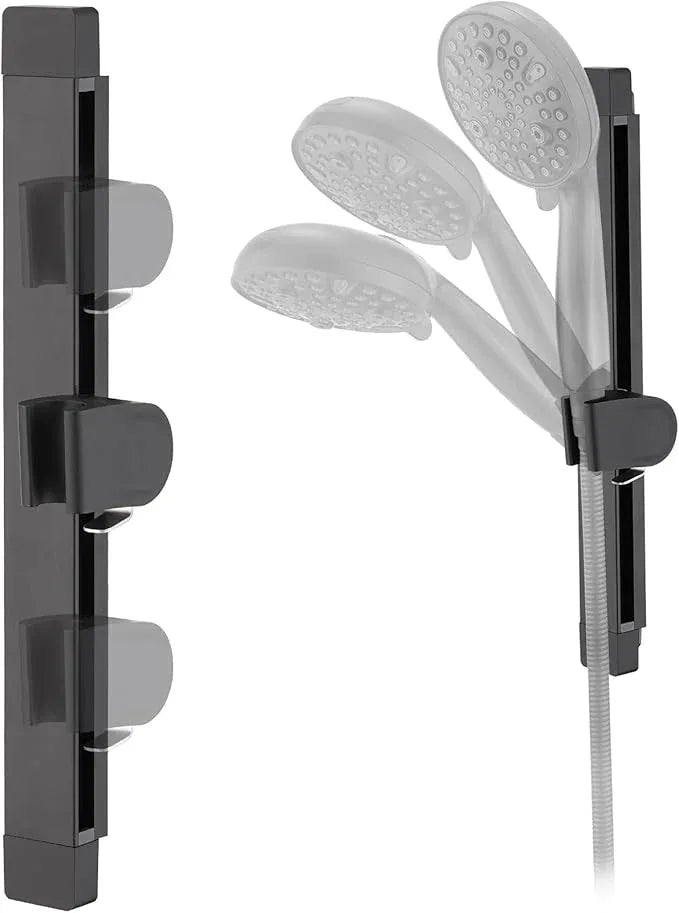 Height & Angle Adjustable Handheld Shower Head Holder, Metal Hand Held Showerhead Holder, Handheld Showerhead Holder Wall Mount, No Dril, Strong Adhesive, Suitable for Bathroom or RV, Matte Black - ModernBath