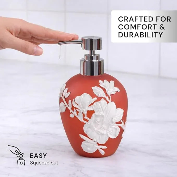 Decozen Bathroom Accessories Set 6Pcs – Soap Dispenser, Toothbrush Holder, Tumbler, Soap Dish & Cotton Swab Jar – Modern Bathroom Decor, Bath Set for Valentines Day Gifts Valentines Decor, Savannah - ModernBath