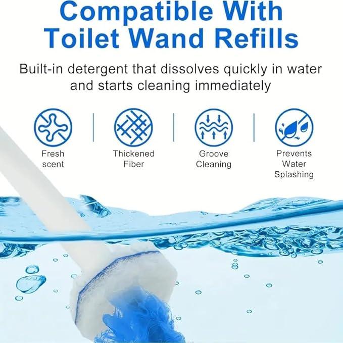 Disposable Toilet Wand Refill Compatible with Clorox Toilet Brush, 60 Count Disposable Heads for Deep Cleaning - ModernBath