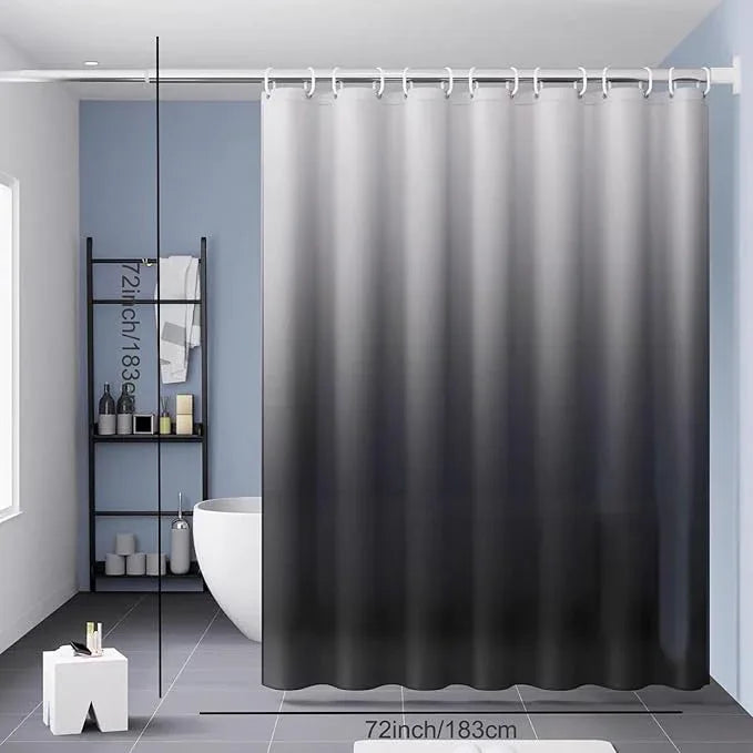 TIKABC Shower Curtain Liner, 4G PEVA Shower Liner, Plastic Waterproof Shower Curtains, with Grommet Holes and 3 Magnetic Weights(Gradient Grey) - ModernBath