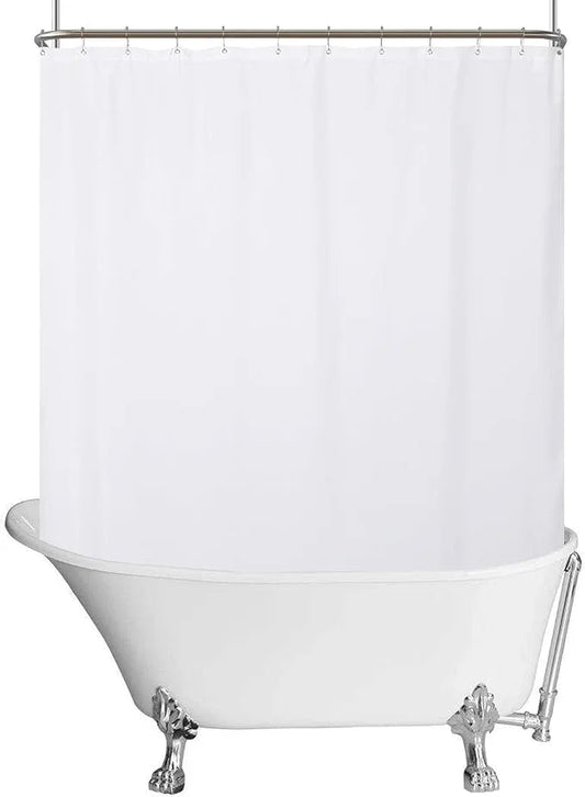 N&Y HOME Waterproof Fabric Clawfoot Tub Shower Curtain 180 x 70 inch All Wrap Around, 36 Hooks Included, Breathable Fabric, Machine Washable, White, 180x70 - ModernBath