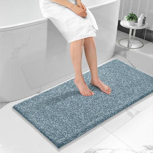 Yimobra Bathroom Runner Rug Non Slip Washable, Soft Absorbent Microfiber Long Bath Mat, Dual-Tone Decor Rug with Rubber Backing for Floor, Tub and Hallway,56x24,Home Essentials,Denim Blue - ModernBath