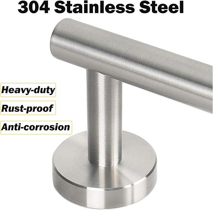 Bath Towel Bar, 20 Inch Towel Racks for Bathroom Wall Mounted, Heavy Duty Bathroom Towel Holder Organizer, Stainless Steel Modern Home Decor Towel Rod, Brushed Nickel - ModernBath