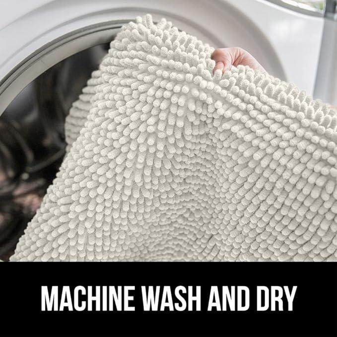 GORILLA GRIP Bathroom Rug Sets, Soft Chenille 2 Piece Area Rugs Set, Toilet Base Mat and 30x20 Carpet, Absorbent Microfiber Washable Mats Dry Quickly, Home Décor and Bath Room Accessories, Ivory - ModernBath