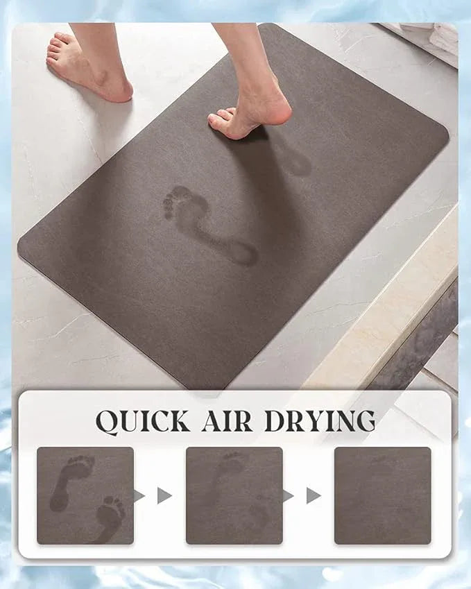 MontVoo -Bath Mat Rug-Rubber Backing Non Slip Quick Dry Absorbent Thin Bathroom Rugs Fit Under Door-Faux Suede Surface Bathroom Floor Mats-Shower Rug for in Front of Bathtub Shower Brown 16"x24" - ModernBath