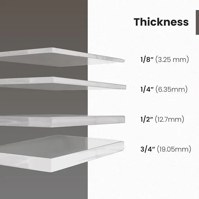 Clear Acrylic Shelves for Wall Storage, 6" W X 36" L, 3/4" Thick Wall Mounted Floating Shelves for Bedroom, Living Room, Bathroom, Kitchen -‎Easy Installation with Screws and Black Finish Brackets - ModernBath