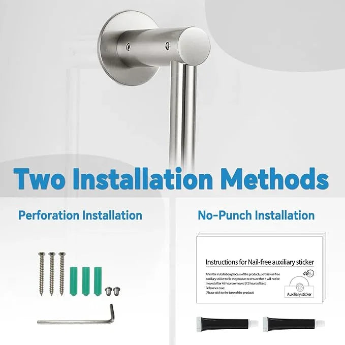 Shower Slide Bar Adjustable Handheld Shower Head Holder Wall Mount - 30inch All-Metal Shower Head Slide Bar Compatible with Bathroom Drill Free Glue Installation - Brushed - ModernBath