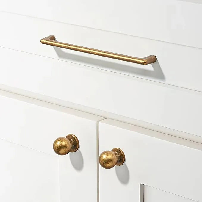 khtumeware 25 Pack 1 inch Vintage Retro Antique Brass Zinc Alloy Cabinet Knob - Single Hole Center Cabinet Pull Hardware for Bedroom, Kitchen. - ModernBath