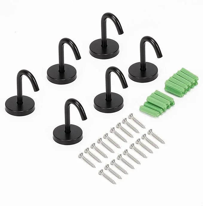 NearMoon Coat Hooks, Wall Mount Hooks for Hanging Hat Hurse Robe, 304 Stainless Steel Heavy Duty Towel Hangers for Bathroom Livingroom Kitchen-Ceiling Hook, 6 Pack (2 Inch, Matte Black) - ModernBath