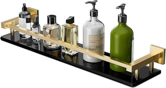 Alise Bathroom Shelves,Gold Glass Shelf for Bathroom, Modern Floating Shelves,20 inch - ModernBath