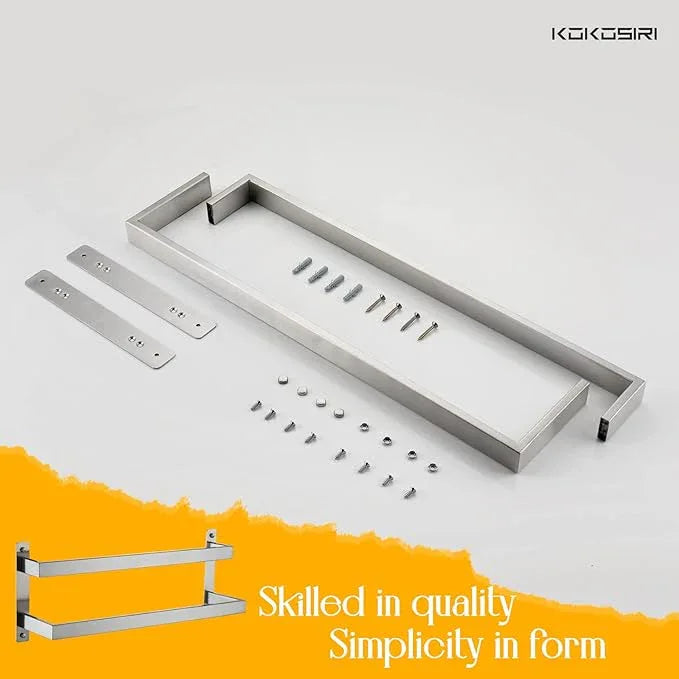 KOKOSIRI Hand Towel Bars Bathroom 2-Tiers Ladder Towel Rails 20 Inches Towel Holders Wall Mounted Towels Shelves Rack Brushed Stainless Steel, B5008BR-L20 - ModernBath