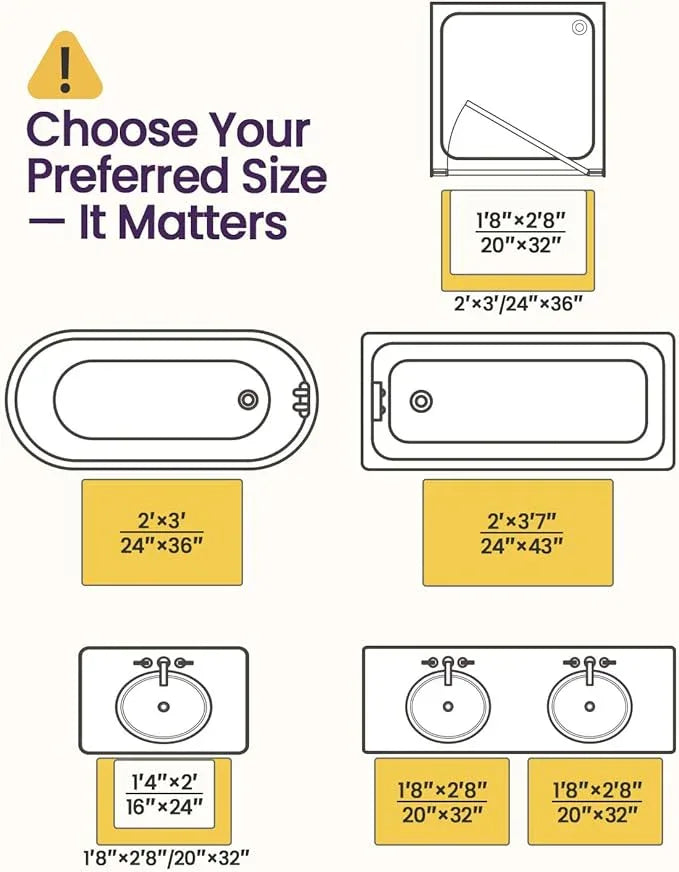 DEXI Bathroom Rugs Set 2 Piece 24x16, Washable Non Slip Bath Mat for Shower Floor, Absorbent Quick Dry Bathmat with Rubber Backing, Ultra Soft Plush Carpet for Tub, Beige - ModernBath