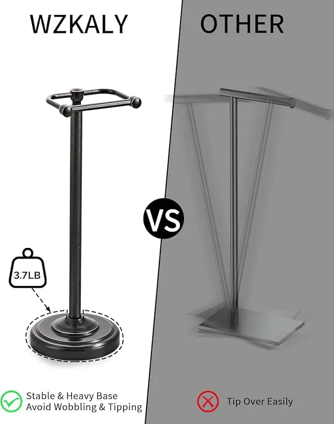 Toilet Paper Holder Stand, Oil Rubbed Bronze Toilet Paper Holder Free Standing, Post Pivoting Design & Stable Weighted Base SUS304 Stainless Steel for Bathroom（Mega Roll） - ModernBath