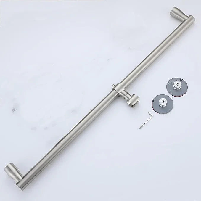 RRAJJ Shower slide bar that is installed by pasting or punching holes，Adjustable height 28 inch of all SUS304 stainless steel Shower Head Holder (all stainless steel- Brushed Nickel) - ModernBath
