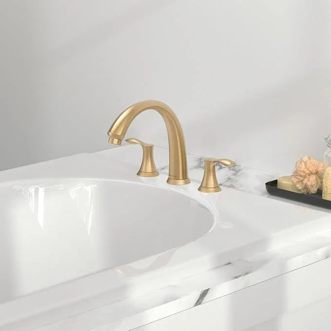 Lava Odoro 2-Handle Widespread Roman Tub Faucet, Bronze Gold Tub Faucet, Brass Roman Bathtub Faucet, Tub Filler, Valve Included, TF405-BB - ModernBath