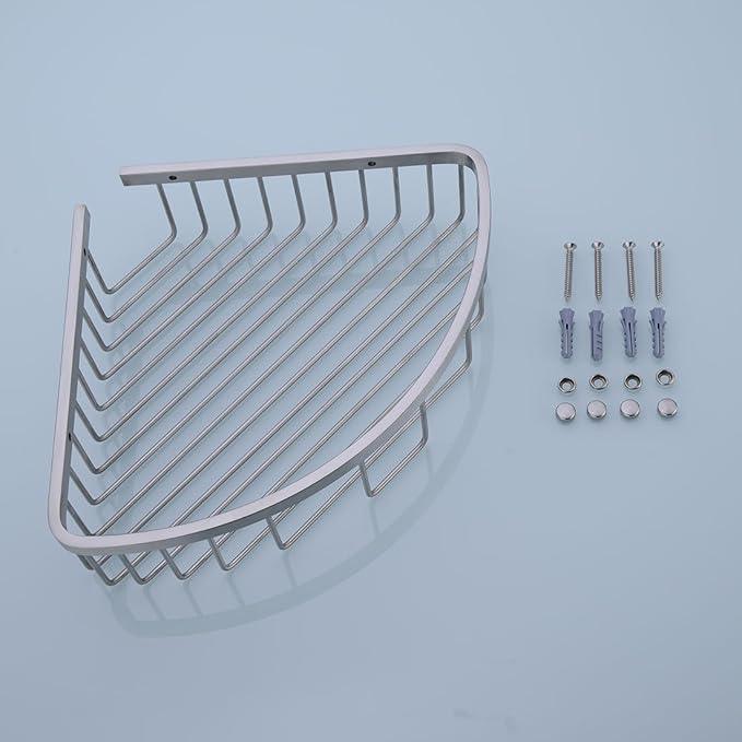 orhemus 304 Stainless Steel Shower Caddy Corner Basket Shelf Bathroom Organizer Wall Mounted Storage, Brushed Nickel - ModernBath