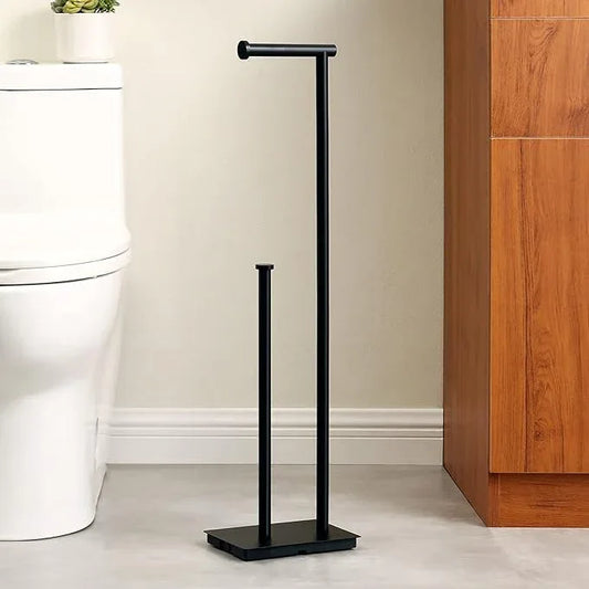 KES Freestanding Toilet Paper Holder with Reserve for Bathroom with Weighted Base, Modern Tissue Roll Holder Stand 29" H, SUS304 Stainless Steel Rustproof Matte Black, BPH286S1B-BK - ModernBath