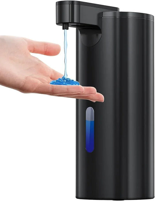 Fantictas Automatic Soap Dispenser Touchless, Stainless Steel 11.5 oz 3 Levels Adjustable Hand Soap Dispenser with Rechargeable Sensor Pump for Kitchen & Bathroom Liquid Soap, Black - ModernBath