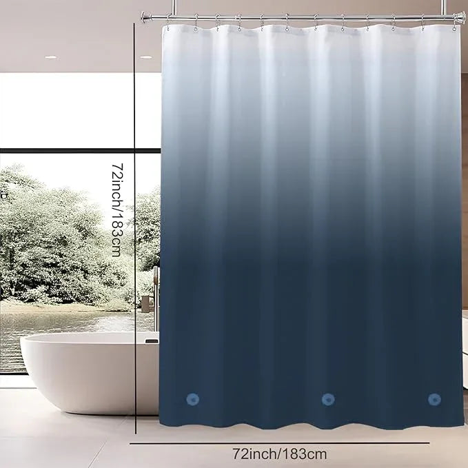 TIKABC Shower Curtain Liner, 4G PEVA Shower Liner, Plastic Waterproof Shower Curtains, with Grommet Holes and 3 Magnetic Weights(Gradient Dark Blue) - ModernBath