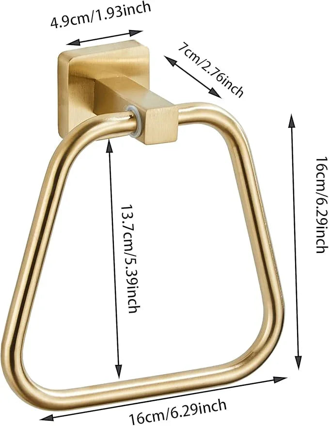Brushed Gold Towel Ring for Bathroom, Kitchen Bath Towel Holder Hangers Wall Mount Heavy Duty Stainless Steel - ModernBath