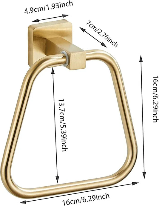 Brushed Gold Towel Ring for Bathroom 2 Pack, Kitchen Bath Towel Holder Hangers Wall Mount Heavy Duty Stainless Steel - ModernBath