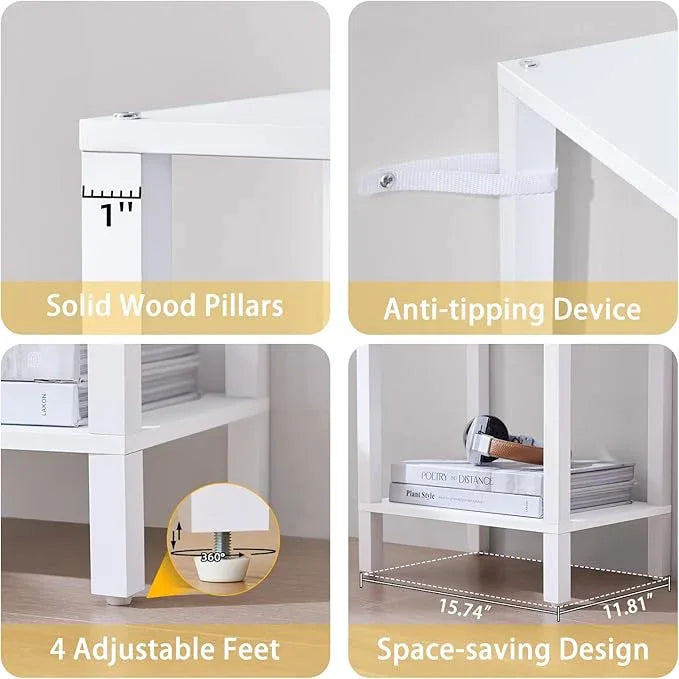 66in Tall Bookshelf 6-Tier Small Narrow Bookcase, Skinny Book Shelf for Small Space, Farmhouse Slim Shelf with Storage, Wood Freestanding Display Thin Bookshelves for Living Room, Office, White - ModernBath