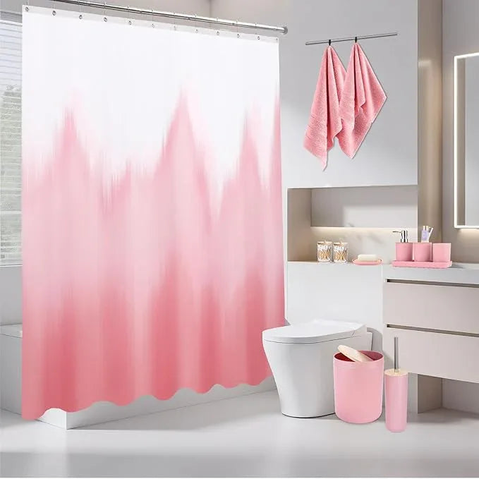 iMucci Bathroom Accessories Bathroom Sets with Shower Curtain, Bath Towel Set, Trash Can, Toilet Brush, Soap Dispenser, Bathroom Accessories Set Complete - ModernBath