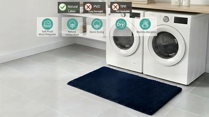 C23 Luxury Bathroom Rugs, Bath Mat - 20"x32" | 2200 GSM Tufted Cotton Bathroom Mat | Ultra-Absorbent Quick Dry, Heavyweight Non-Slip Bathmat | Thick Soft Plush Machine Washable Bath Rug - ModernBath